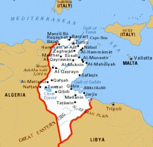 cartina della Tunisia