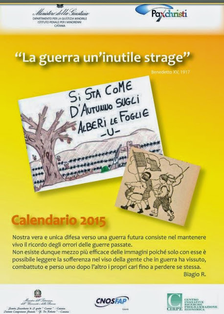 Da Pax Christi un calendario per la pace 2015, realizzato dai ragazzi dell’istituto Penale Minorenni di Catania
