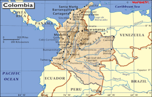 cartina della Colombia