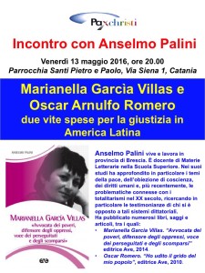 Incontro a Catania con Anselmo Palini su Marianella Garcìa e Oscar Romero
