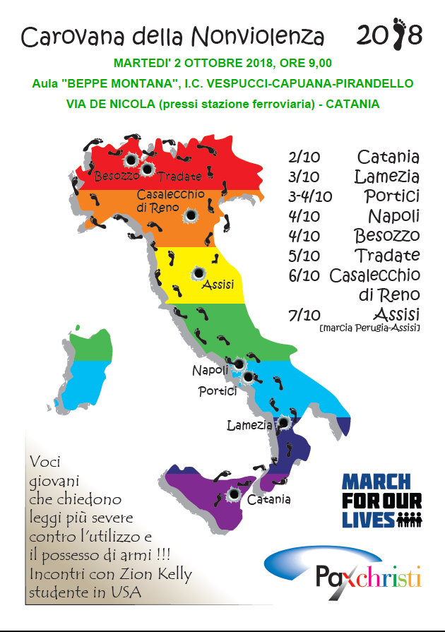 Giornata della nonviolenza a Catania e testimonianza conclusiva alla marcia Perugia-Assisi