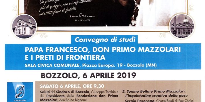 6-7 aprile, Bozzolo (MN) – Convegno: Papa Francesco, don Primo Mazzolari e i preti di frontiera
