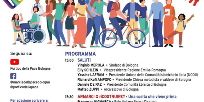 Punto pace di Bologna e portico della pace – Marcia della pace 2021: costruire fraternità