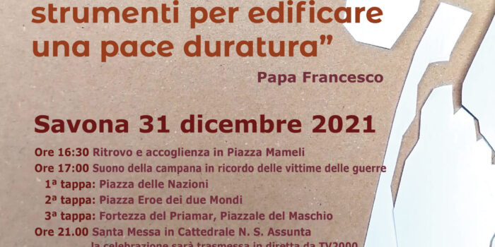 54° Marcia per la Pace, Savona 31 dicembre 2021 – Programma