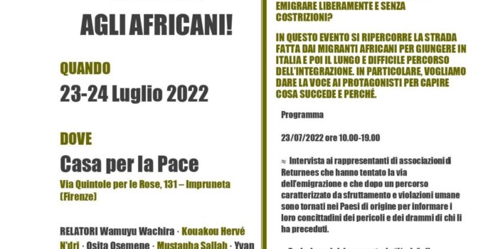 23-24 Luglio Casa per la Pace: Diamo la Voce agli Africani