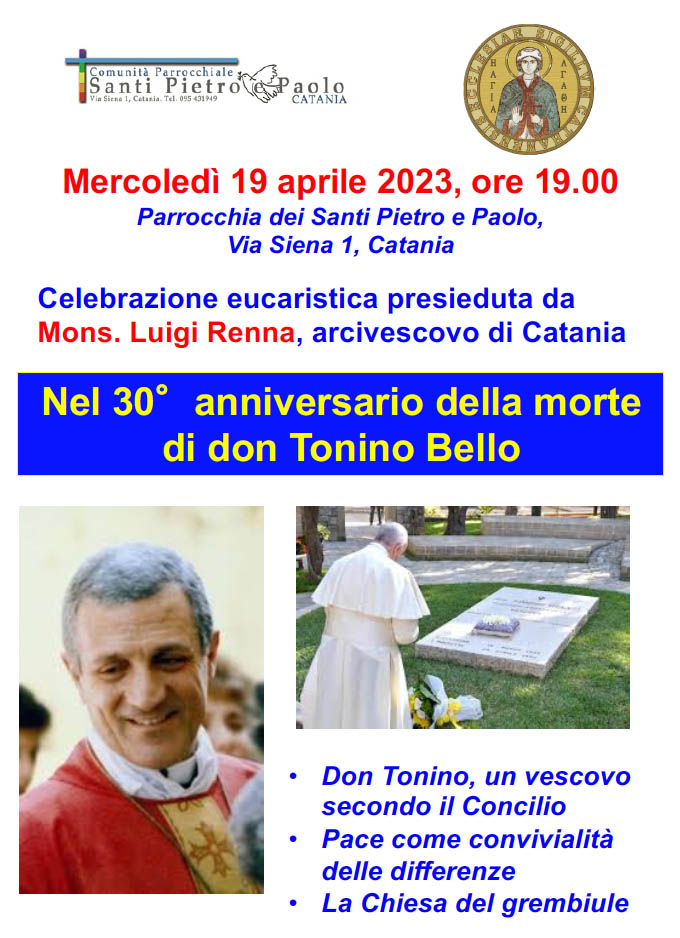A Catania celebrazione eucaristica in memoria di don Tonino Bello