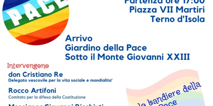 1 GIUGNO – da Terno d’Isola a Sotto il monte (BG) Cammino per la pace con don Giovanni Ricchiuti, presidente di Pax Christi Italia