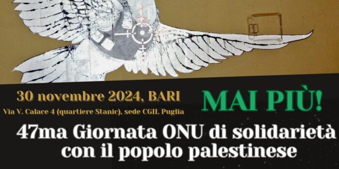 Bari – Giornata ONU di solidarietà con il popolo palestinese 2024
