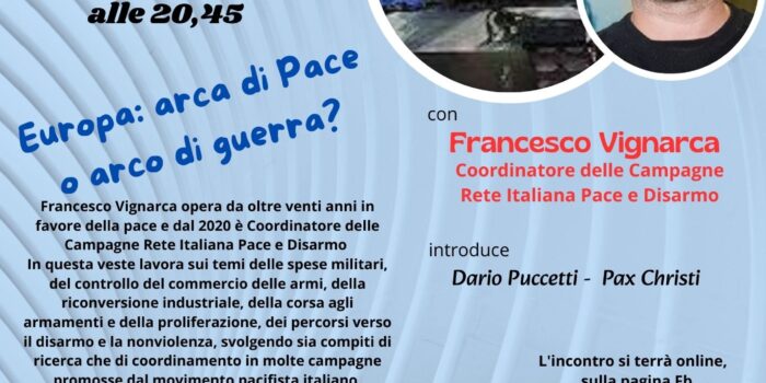 Punto pace di Bologna. Europa: Arca di pace o arco di guerra?