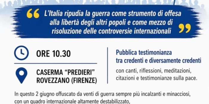 2 giugno – FONDATA sul LAVORO, NON sulle armi!